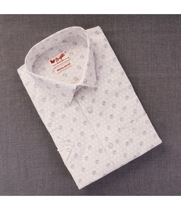 Picture of Polyester Cotton Plain Printed Slim Fit Shirts40s Cpx40s Cp(60% Cotton&40% Polyester)42Hs