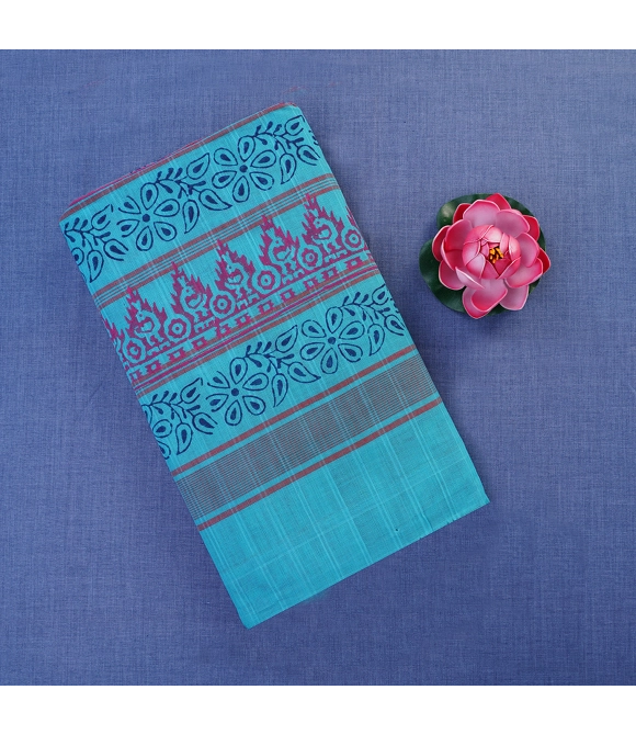 Picture of Manamedu Block Printed Sarees With Blouse