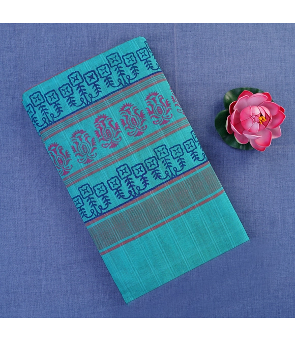 Picture of Manamedu Block Printed Sarees With Blouse