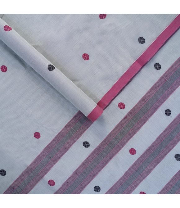 Picture of 80Sx80s Pmk Cotton Sarees With Blouse