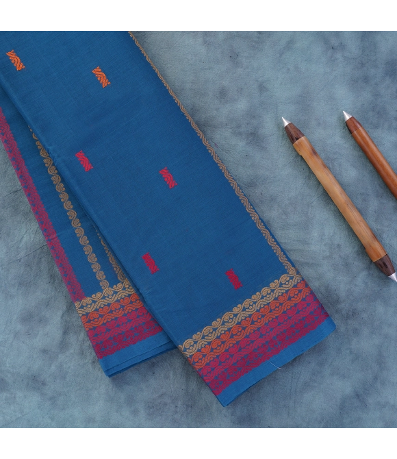 Picture of 80S X 80S Pmk Cot.Sarees With Blouse